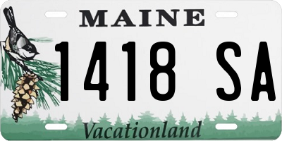 ME license plate 1418SA