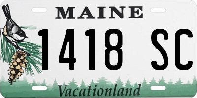 ME license plate 1418SC