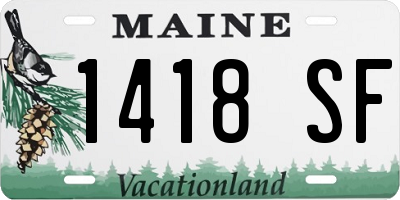ME license plate 1418SF