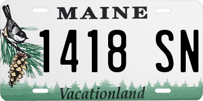 ME license plate 1418SN