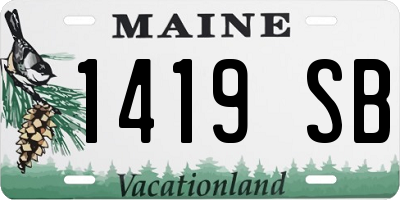 ME license plate 1419SB