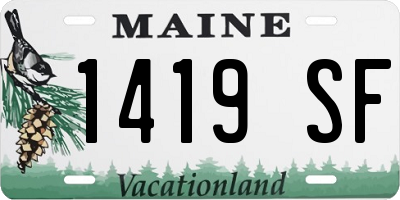 ME license plate 1419SF