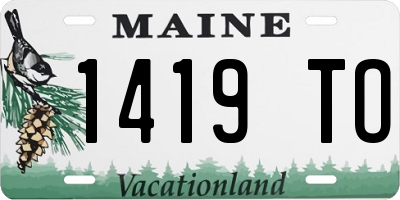 ME license plate 1419TO