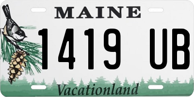 ME license plate 1419UB