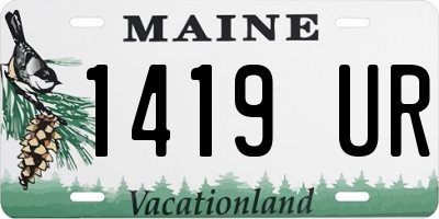 ME license plate 1419UR
