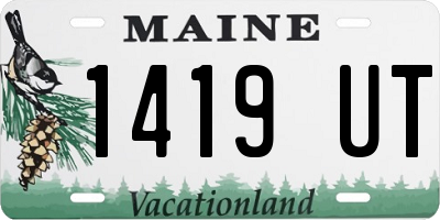 ME license plate 1419UT