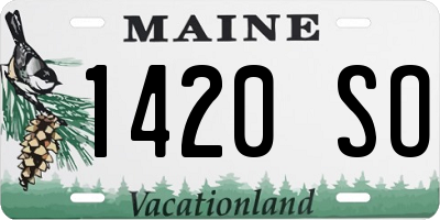 ME license plate 1420SO