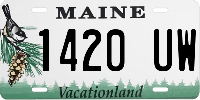 ME license plate 1420UW