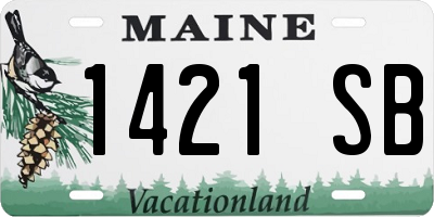 ME license plate 1421SB