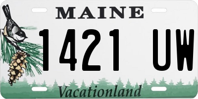 ME license plate 1421UW