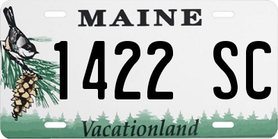 ME license plate 1422SC