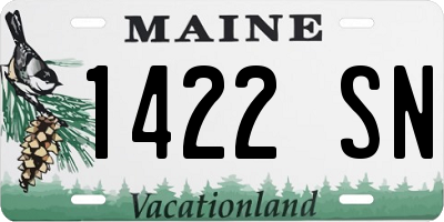 ME license plate 1422SN