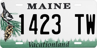 ME license plate 1423TW