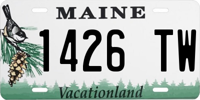 ME license plate 1426TW
