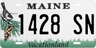 ME license plate 1428SN