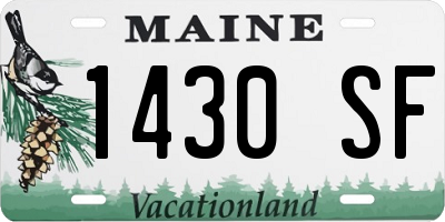 ME license plate 1430SF