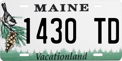 ME license plate 1430TD