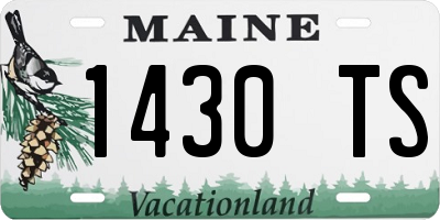ME license plate 1430TS