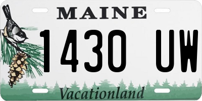ME license plate 1430UW