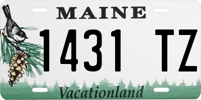 ME license plate 1431TZ