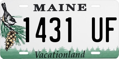 ME license plate 1431UF