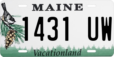 ME license plate 1431UW