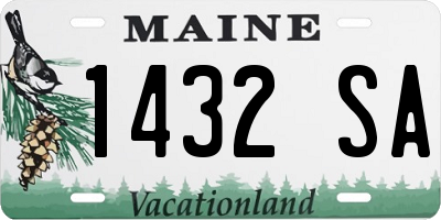 ME license plate 1432SA