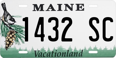 ME license plate 1432SC