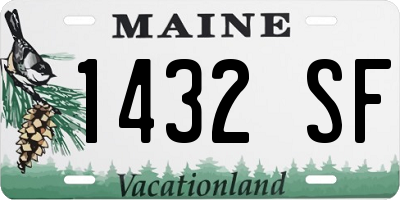 ME license plate 1432SF