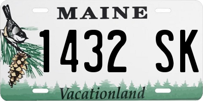 ME license plate 1432SK