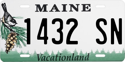 ME license plate 1432SN