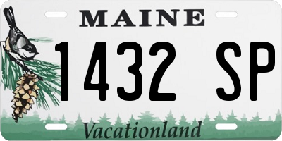 ME license plate 1432SP