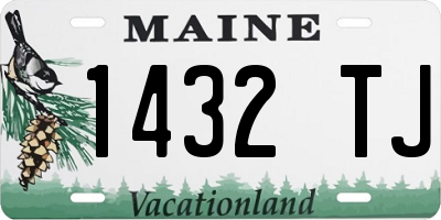 ME license plate 1432TJ