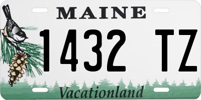 ME license plate 1432TZ