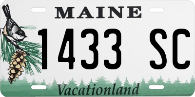 ME license plate 1433SC