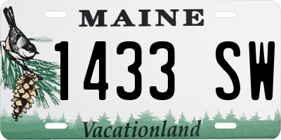 ME license plate 1433SW