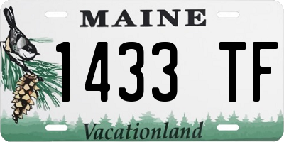 ME license plate 1433TF