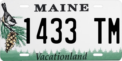 ME license plate 1433TM
