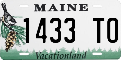 ME license plate 1433TO