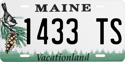 ME license plate 1433TS