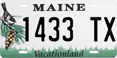 ME license plate 1433TX