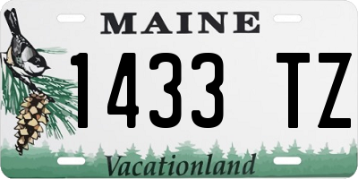 ME license plate 1433TZ