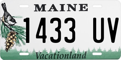 ME license plate 1433UV