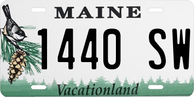 ME license plate 1440SW