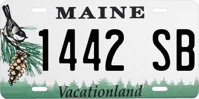 ME license plate 1442SB