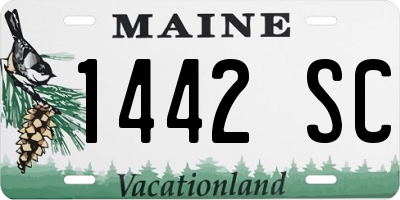 ME license plate 1442SC