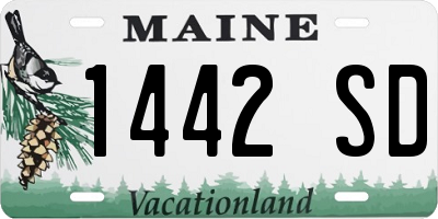 ME license plate 1442SD
