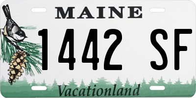 ME license plate 1442SF