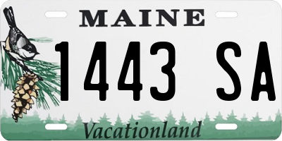 ME license plate 1443SA