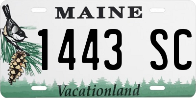 ME license plate 1443SC